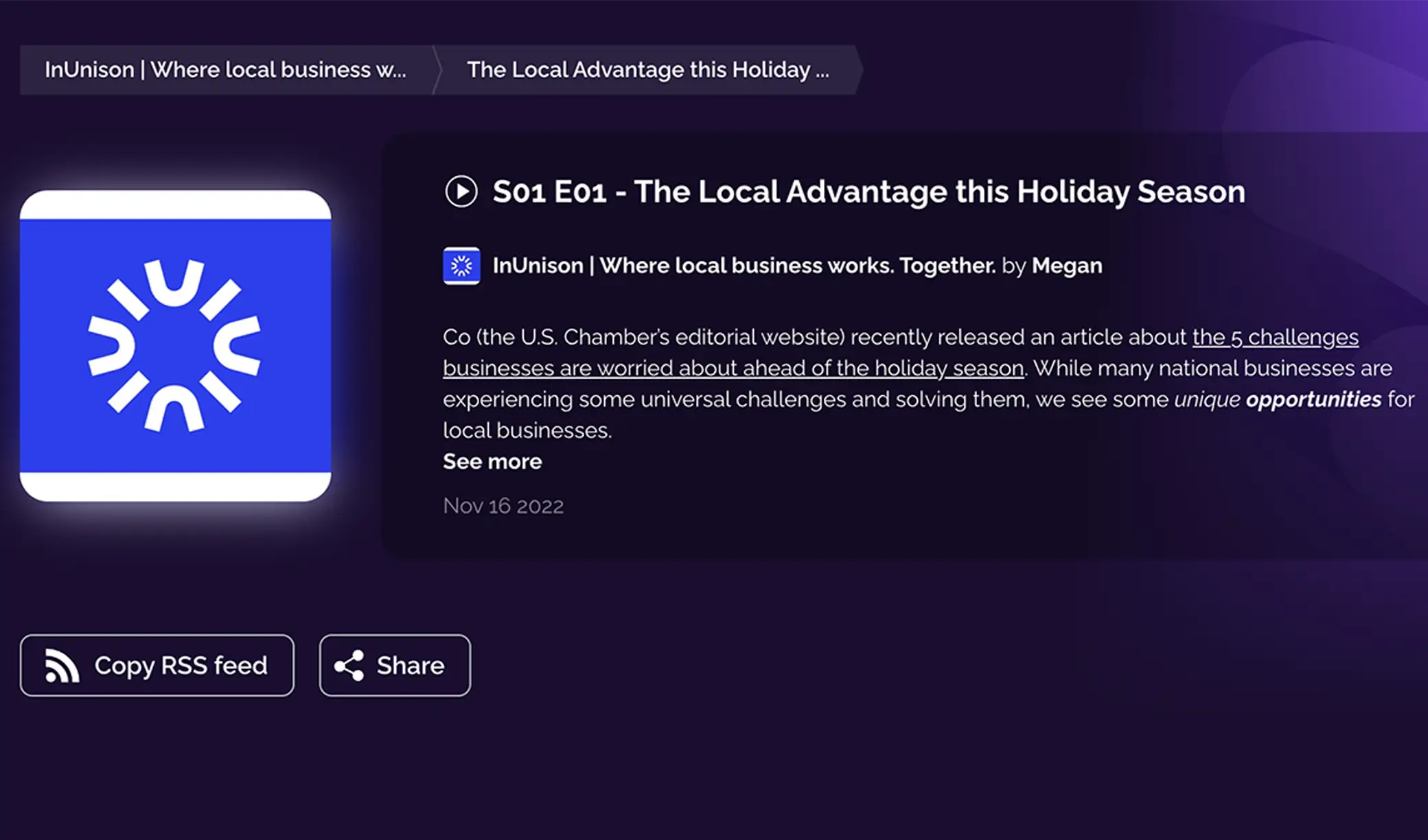 (audio) The Local Advantage this Holiday Season